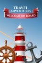 Nautical labels realistic vertical banner