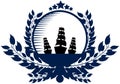 Nautical logo in blue tones