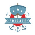 Nautical logo, emblem, label template