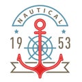 Nautical logo, emblem, label template