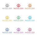 Nautical logo icon isolated on white background. Set icons colorful Royalty Free Stock Photo