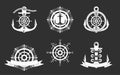 Nautical Logos Templates Set. Vector object and Icons for Marine Labels, Sea Badges, Anchor Logos Design, Emblems Graphics