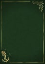 Nautical Luxury Background Letterhead Sheet Suede with Anchor and Algae Embossed Gold Lines Deluxe Illustration - Green