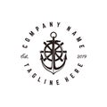 Nautical marine logo design inspiratio Royalty Free Stock Photo