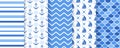 Nautical, marine seamless pattern. Vector illustration. Sea backgrounds