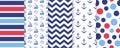 Nautical, marine seamless pattern. Vector illustration. Sea backgrounds Royalty Free Stock Photo