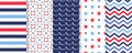 Nautical, marine seamless pattern. Vector illustration. Sea backgrounds Royalty Free Stock Photo