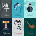 Nautical mini posters set