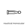 Nautical Monocular icon. Trendy modern flat linear vector Nautical Monocular icon on white background from thin line Nautical col