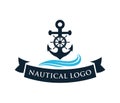 Nautical navy cruise vector logo design