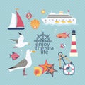 Nautical vintage icons