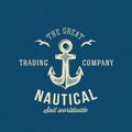 Nautical Retro Vector Logo or Label Template