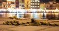 Nautical rope on a dock Royalty Free Stock Photo