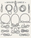 Nautical Rope Elements Set Royalty Free Stock Photo