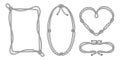 Nautical rope frames set on white background Royalty Free Stock Photo