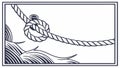 Nautical Rope Knot Frame, Maritime Themed Border, vector design Generative AI Royalty Free Stock Photo