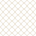 Nautical rope seamless gold fishnet pattern on white background Royalty Free Stock Photo