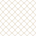 Nautical rope seamless gold fishnet pattern on white background