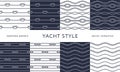 Nautical rope seamless patterns. Yacht style designn