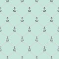 Nautical rope and small anchors seamless fishnet pattern