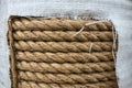 Nautical rope from a spinning banana  Musa Textilis close-up of a manila hemp Royalty Free Stock Photo