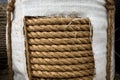 Nautical rope from a spinning banana Musa Textilis close-up of a manila hemp Royalty Free Stock Photo