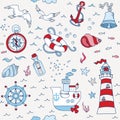 Nautical Sea Seamless Pattern