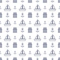 Nautical seamless background, vector illustration.