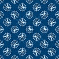 Nautical Seamless Pattern With Compass On Blue Background
