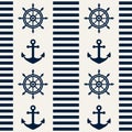 Nautical seamless pattern. Vector illustration.