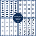 Nautical seamless patterns. Vector collection.