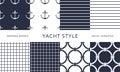 Nautical seamless patterns. Yacht style designn