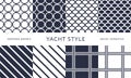 Nautical seamless patterns. Yacht style designn