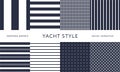 Nautical seamless patterns. Yacht style designn