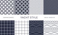 Nautical seamless patterns. Yacht style designn