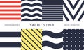 Nautical seamless patterns. Yacht style designn