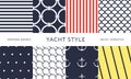 Nautical seamless patterns. Yacht style designn