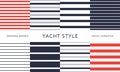 Nautical seamless patterns. Yacht style designn