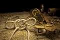 Nautical sextant and knot Royalty Free Stock Photo