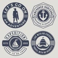 Nautical ship anchor and vintage aqualung icons.