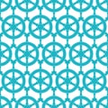 Nautical Ship Wheels Abstract Blue Seamless Pattern Background