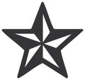 Nautical Star Symbol in Dark Gray and White Royalty Free Stock Photo
