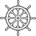 Nautical Steering Wheel cartoon Vector Clipart