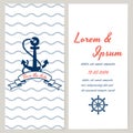 Nautical style wedding invitation