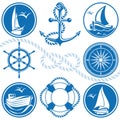 Nautical symbols and icons Royalty Free Stock Photo