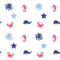 Nautical theme seamless background