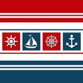 Nautical themed design with sailing symbols