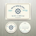 Nautical we are tying the knot wedding invitation and RSVP card