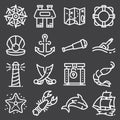 Nautical vector illustration icon set Royalty Free Stock Photo