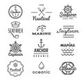 Nautical vector logos in hipster style Royalty Free Stock Photo